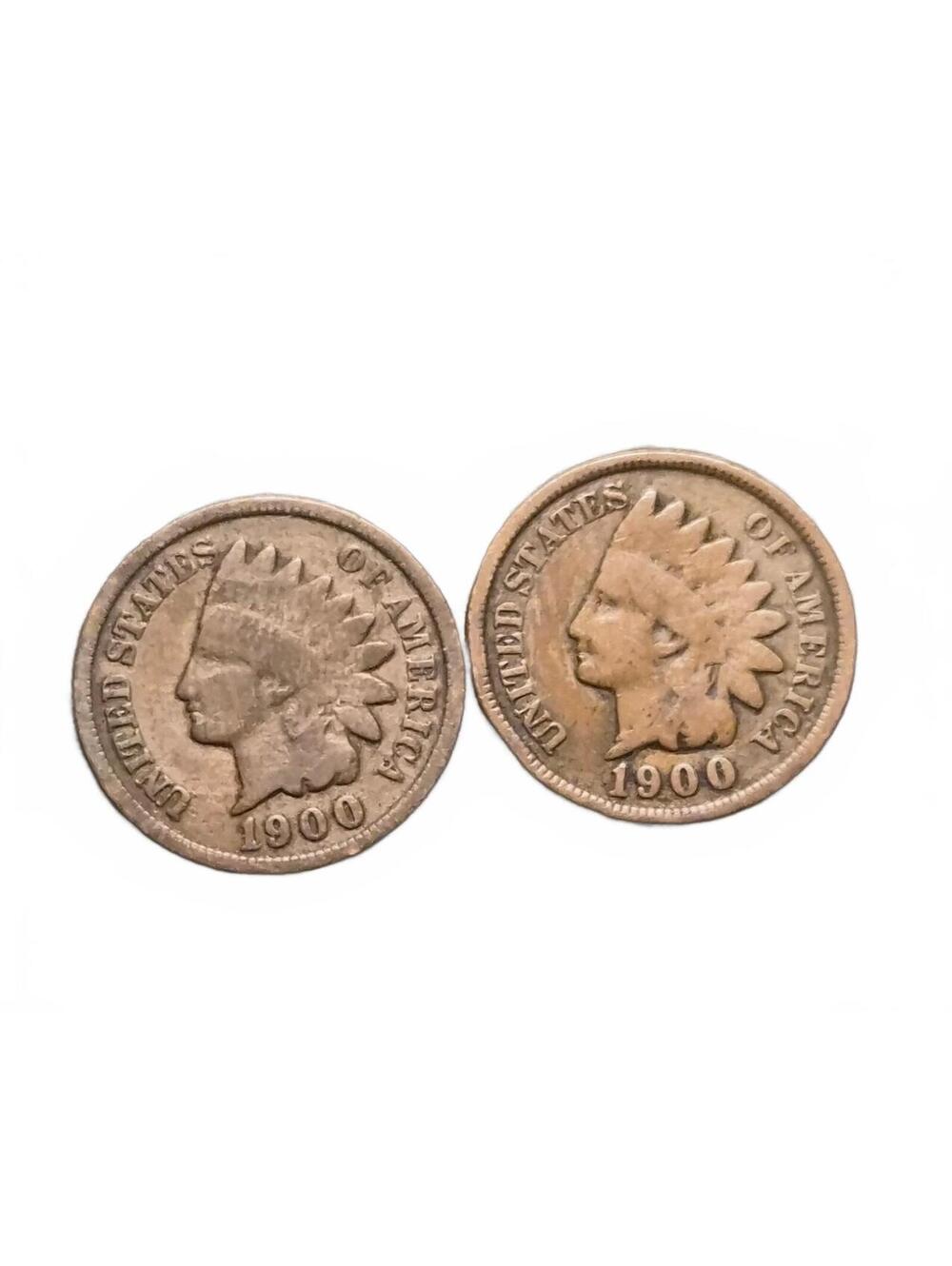 1900 (2) Indian Head Pennies Good Condition #247